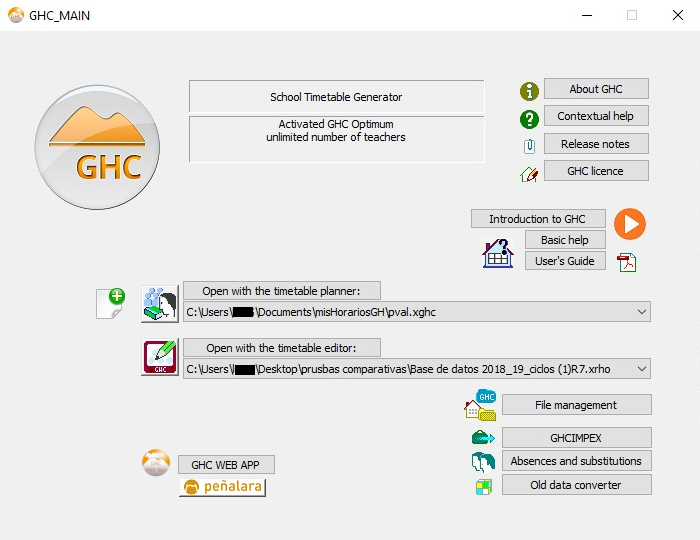 Ventana principal GHC